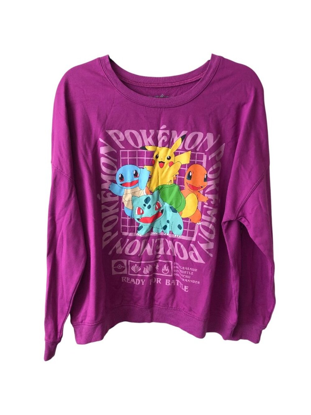 Pokémon Purple Pikachu Graphic Crewneck Sweatshirt XL